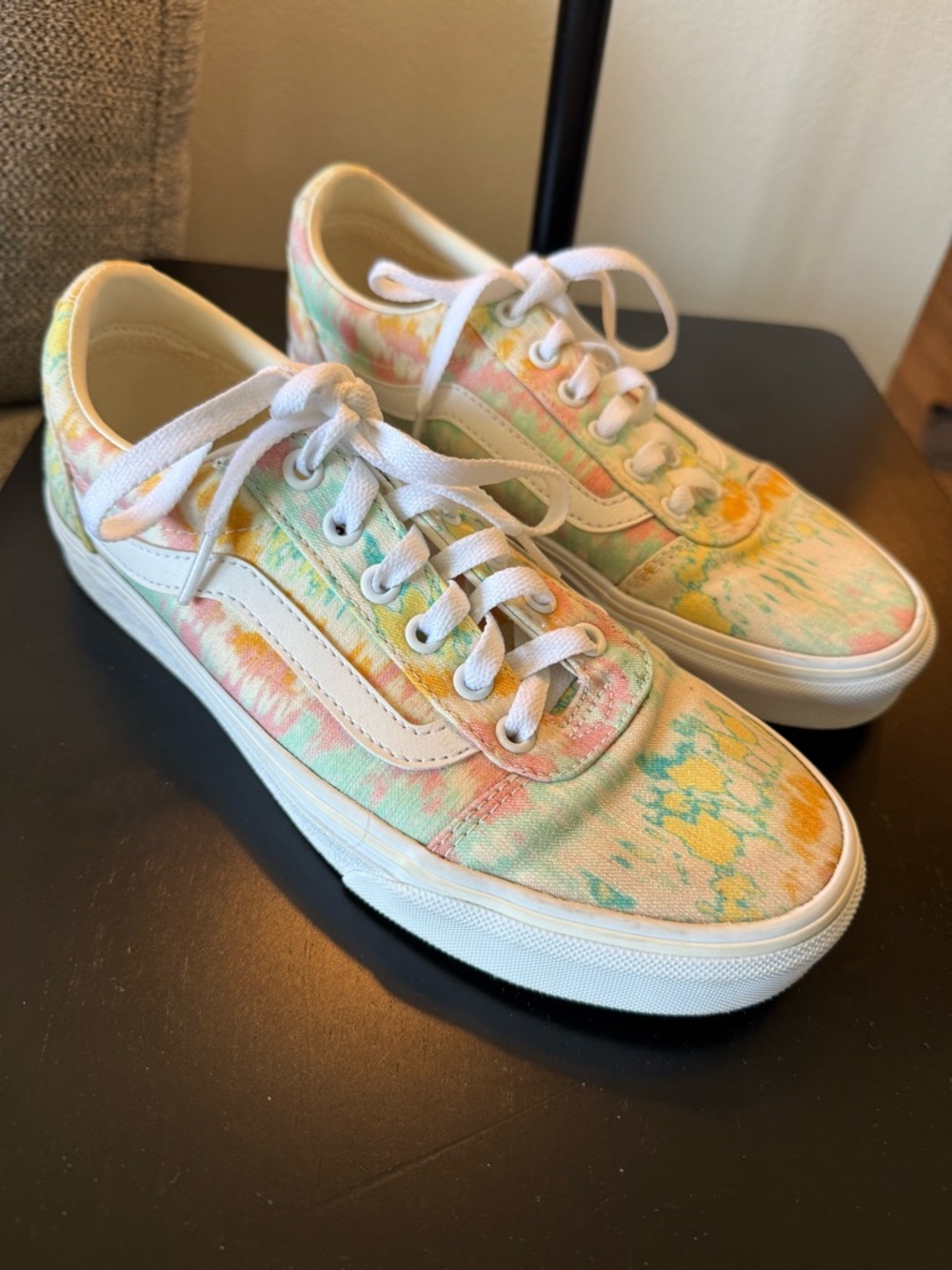 Vans Tie-Dye Pastel Sneakers in Yellow, Mint, Pink, White